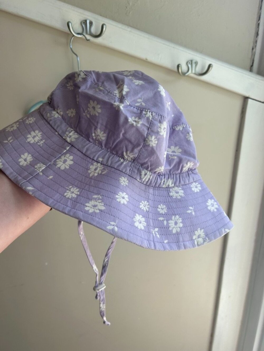💜🌸 Jan & Jul Kids Sun Hat – Purple Floral – Size XL (5–12Y) 🌸💜